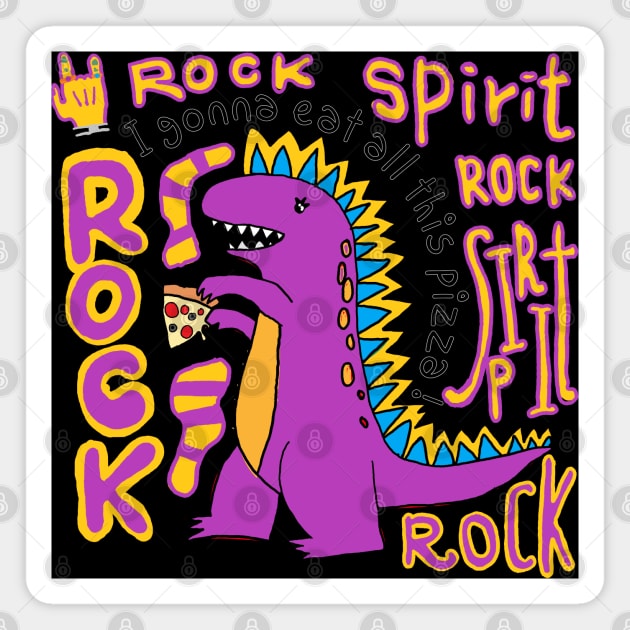 rock spirit, dinosaur Magnet by zzzozzo